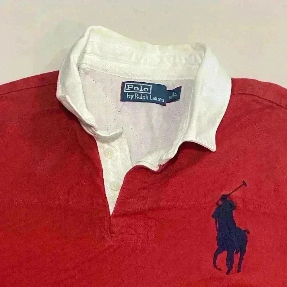 Ralph Lauren Polo men’s red Long sleeve Big Pony Polo Shirt - Picture 5 of 5